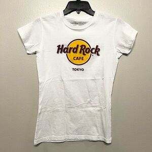 Hard Rock Cafe Tokyo Vintage Y2K 90s White Cotton Tee Size Small